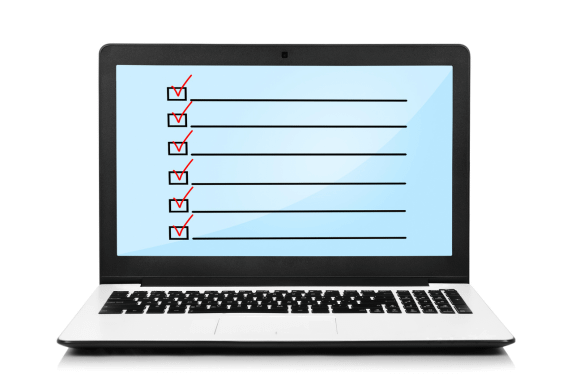 Computer with checklist